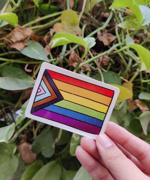 Progressive flag sticker